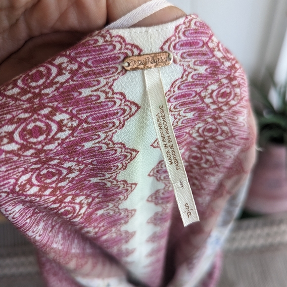 Free People Catch Me If You Can Small Oversized V-neck Peasant Blouse Pastel - Picture 15 of 16